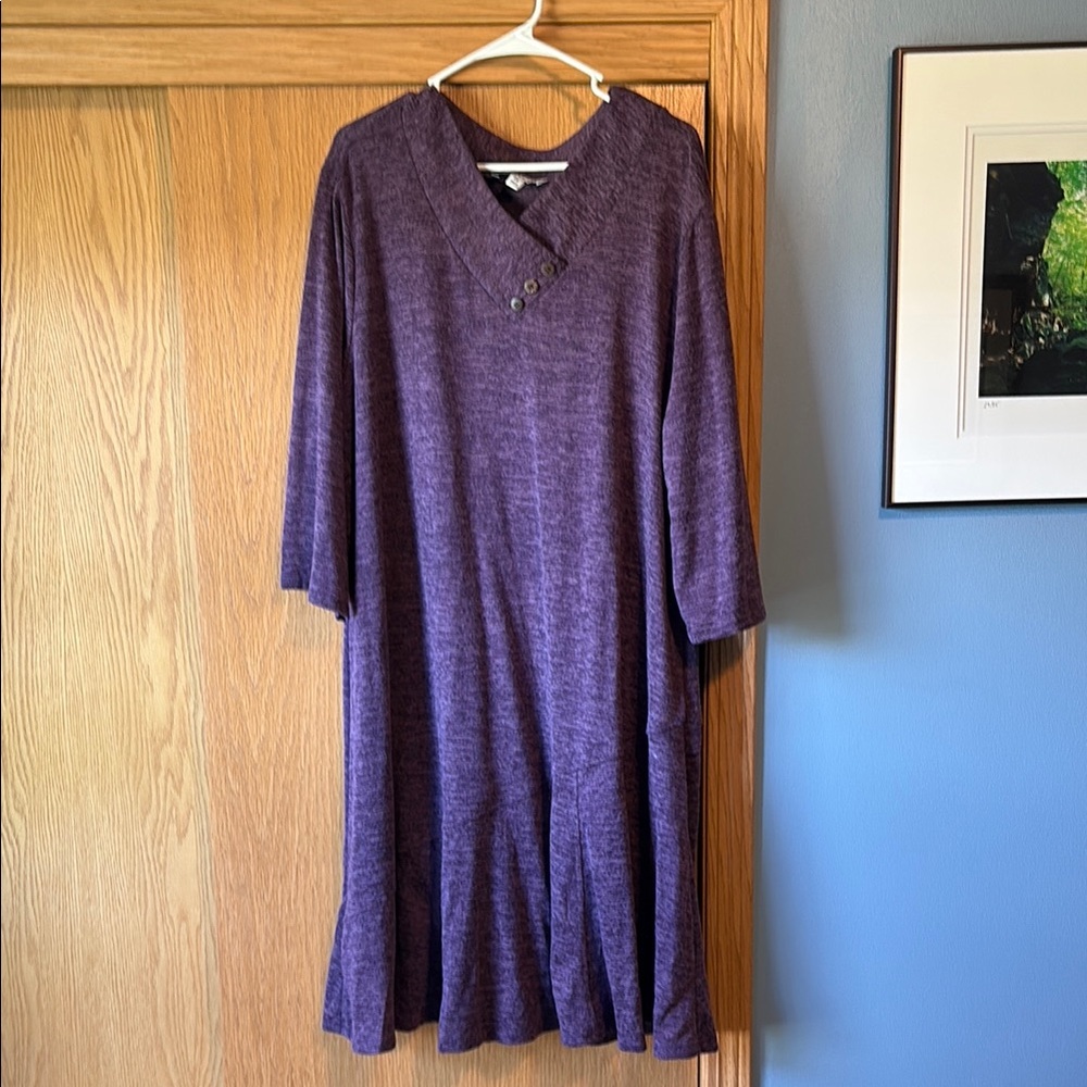 Southern Lady Purple Casual V-Neck Dress